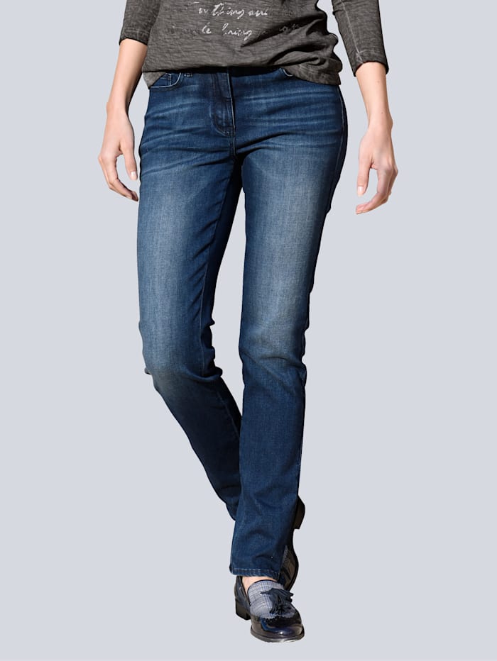 Alba Moda Jeans mit Powermesh-Einsatz, Dunkelblau