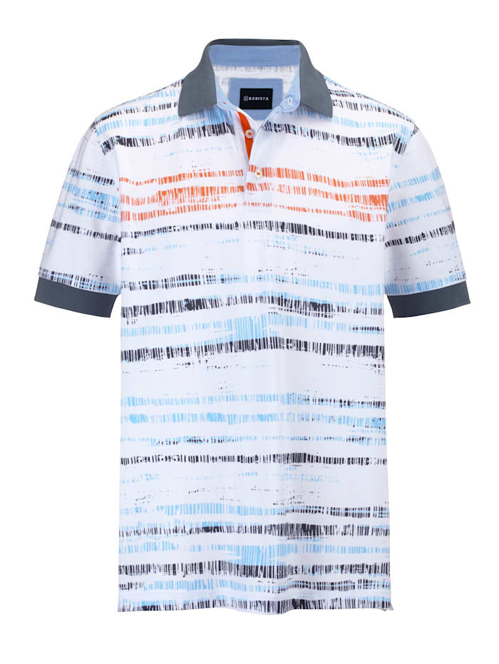 BABISTA Poloshirt mit modischem Druckmuster, Weiß/Blau/Orange