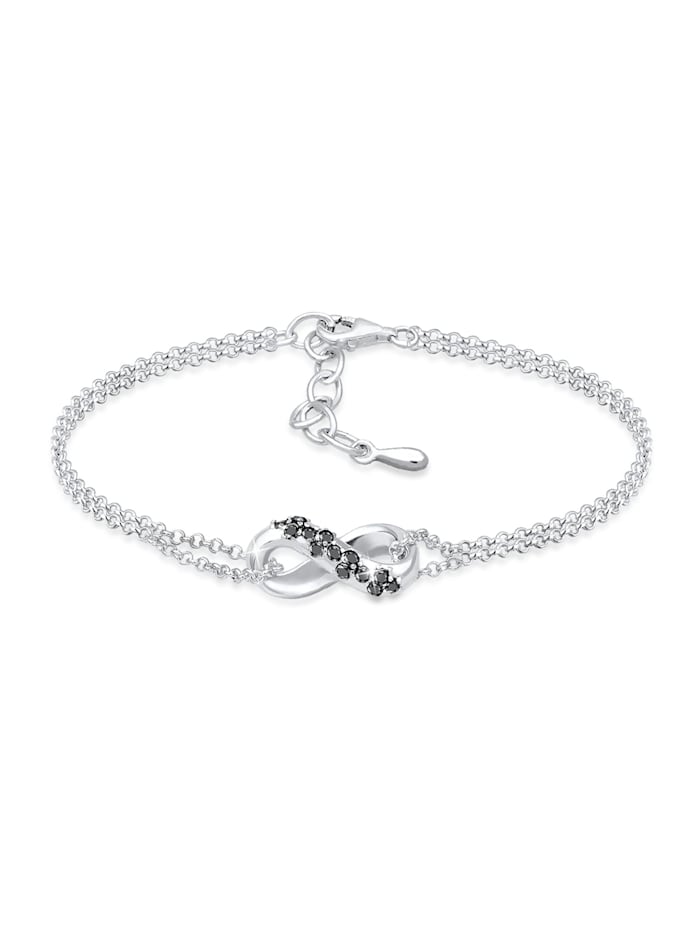 Elli DIAMONDS Armband Infinity Symbol Diamant (0,195 Ct.)925 Silber Noir, Silber